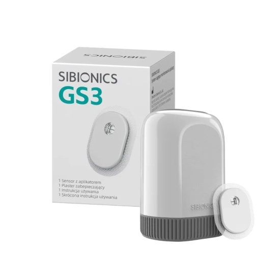 SIBIONICS GS3 CGM wspierany AI - system monitorowania glikemii bez nakłuć | REFUNDACJA NFZ