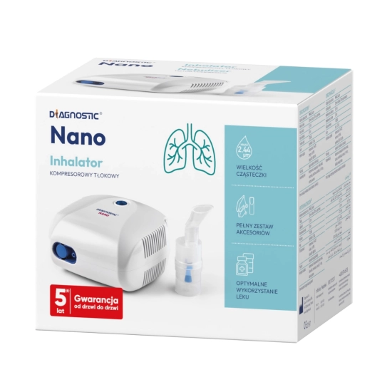Inhalator kompresorowo tłokowy DIAGNOSTIC Nano